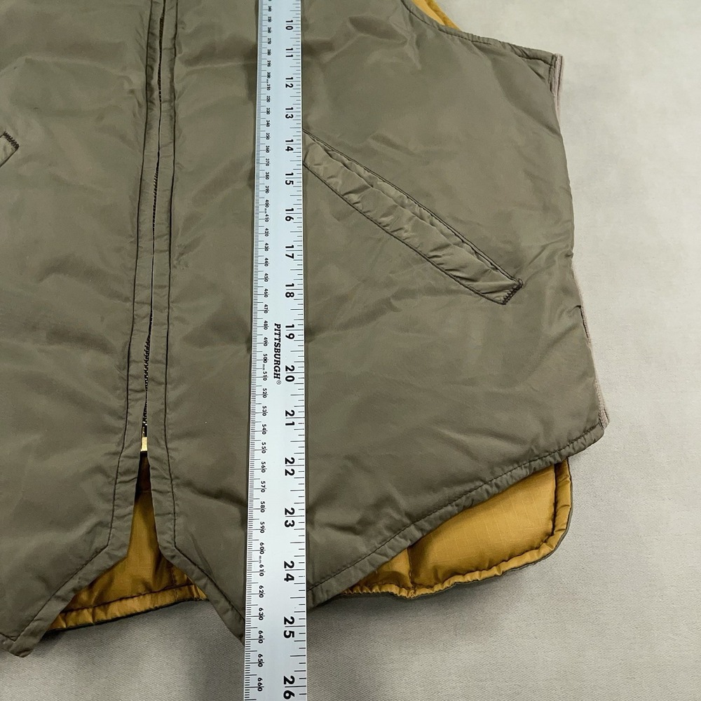 Vintage 1960s Eddie Bauer Goose Down Vest Olive Green Talon Zipper Gusset - Picture 9 of 14